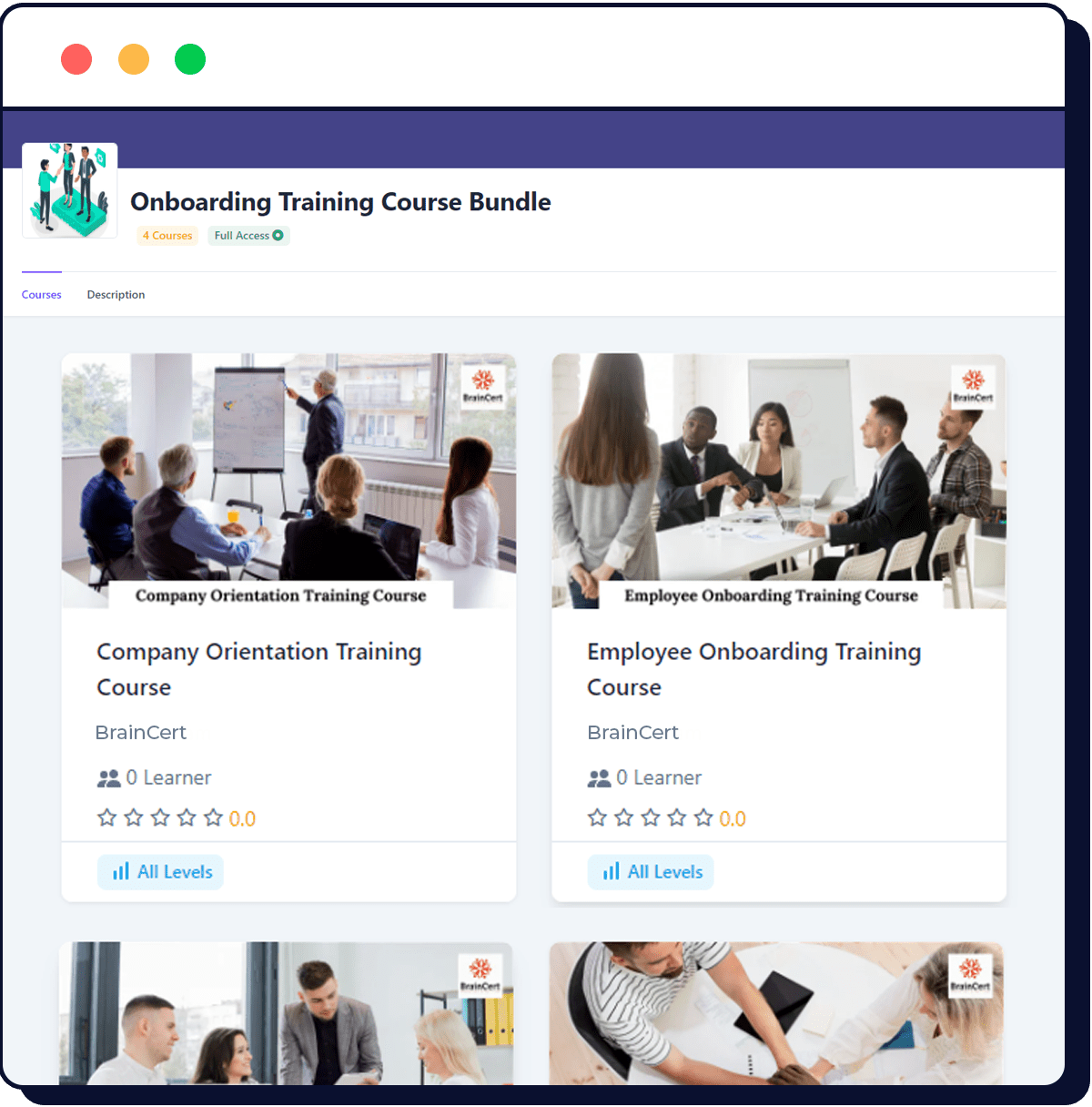 BrainCert Dashboard