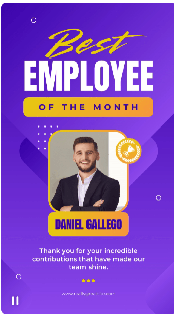 Employee of the Month Spotlight Template by Canva: Employee Spotlight Template