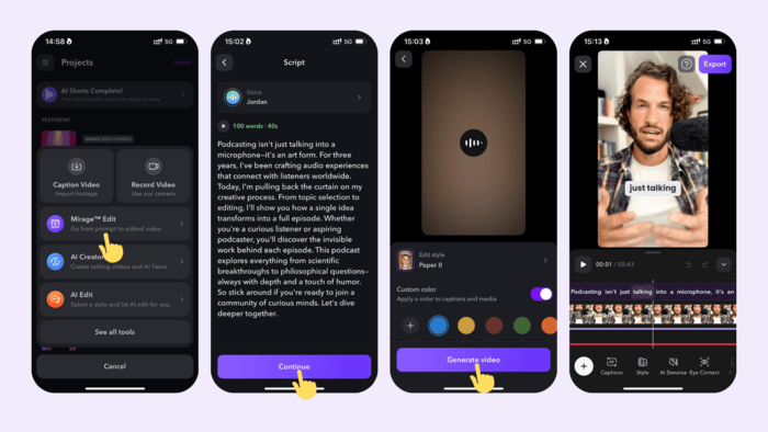 Captions AI Dashboard