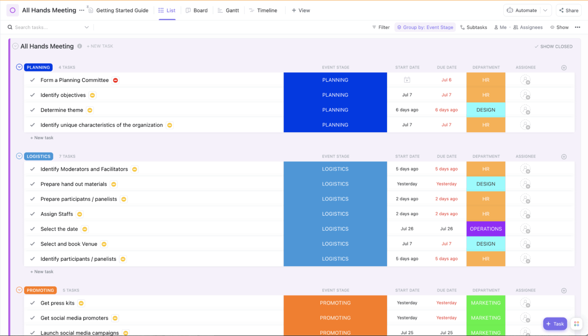 ClickUp All-Hands Meeting Template