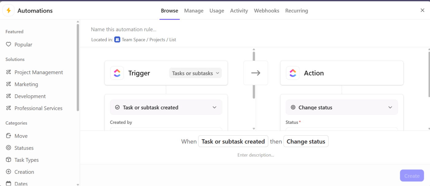 ClickUp Automations: Free Slack Project Management