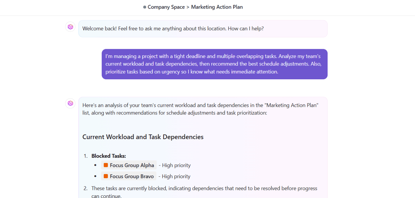 ClickUp Brain : process mapping tools