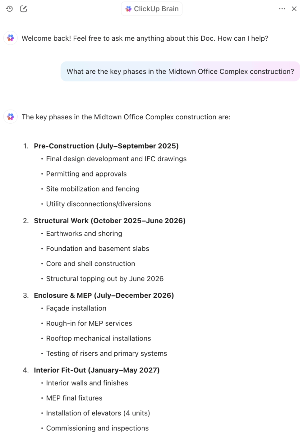 ClickUp Brain : Procore competitors