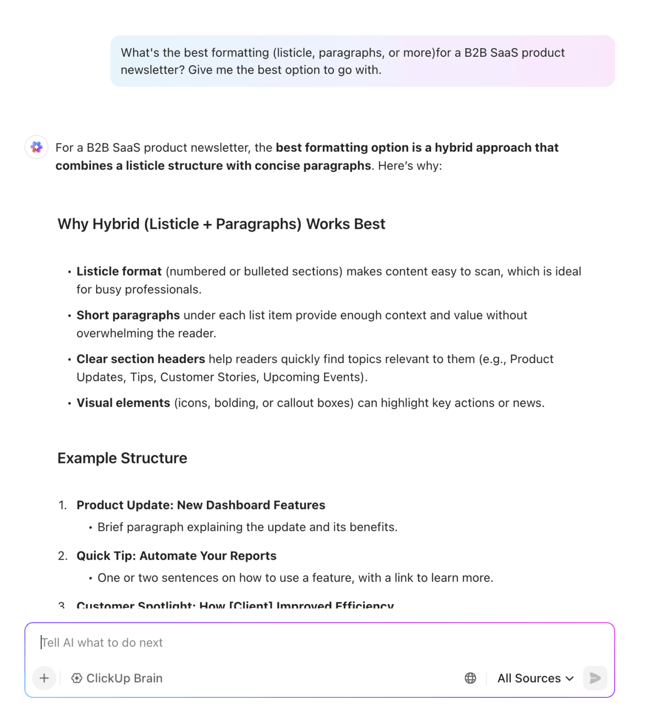 ClickUp Brain : How to Write AI Prompts