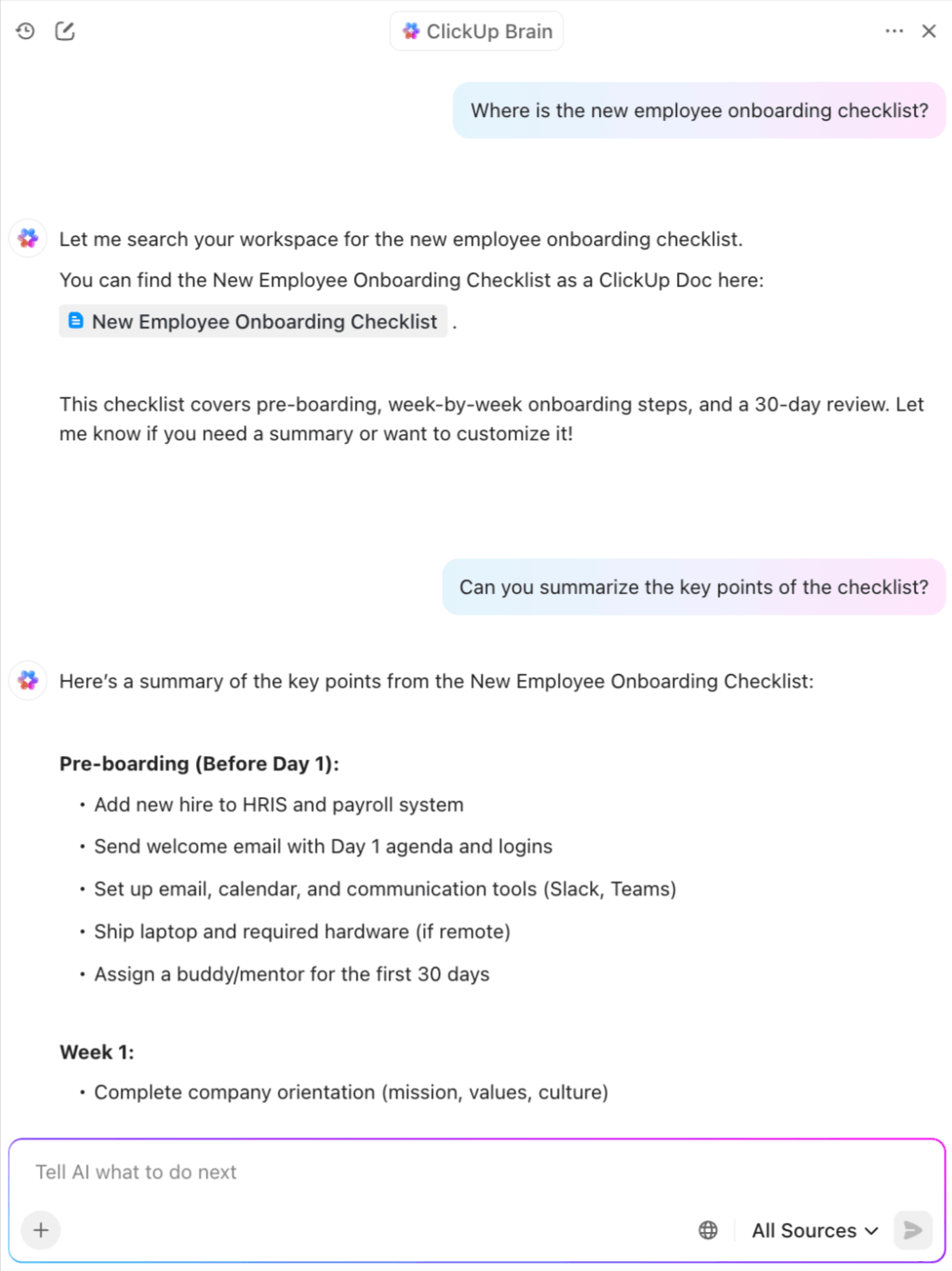 ClickUp Brain: AI Document Processing 