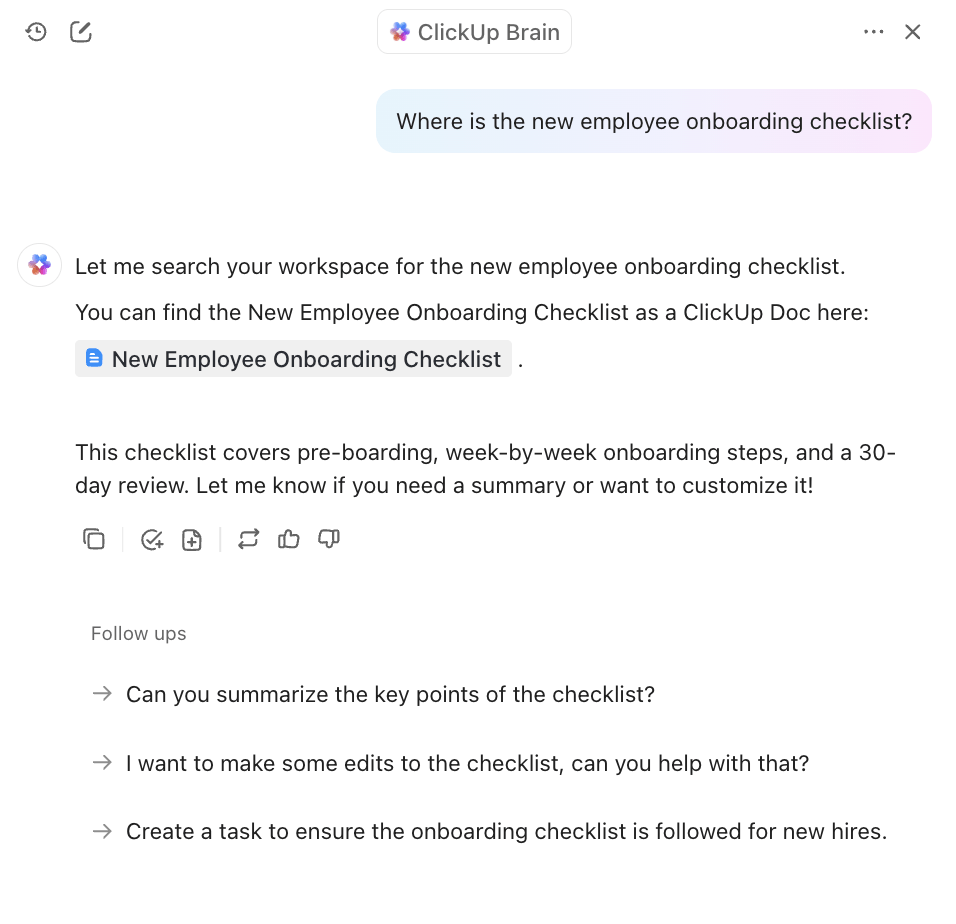 ClickUp Brain : AI Document Processing 