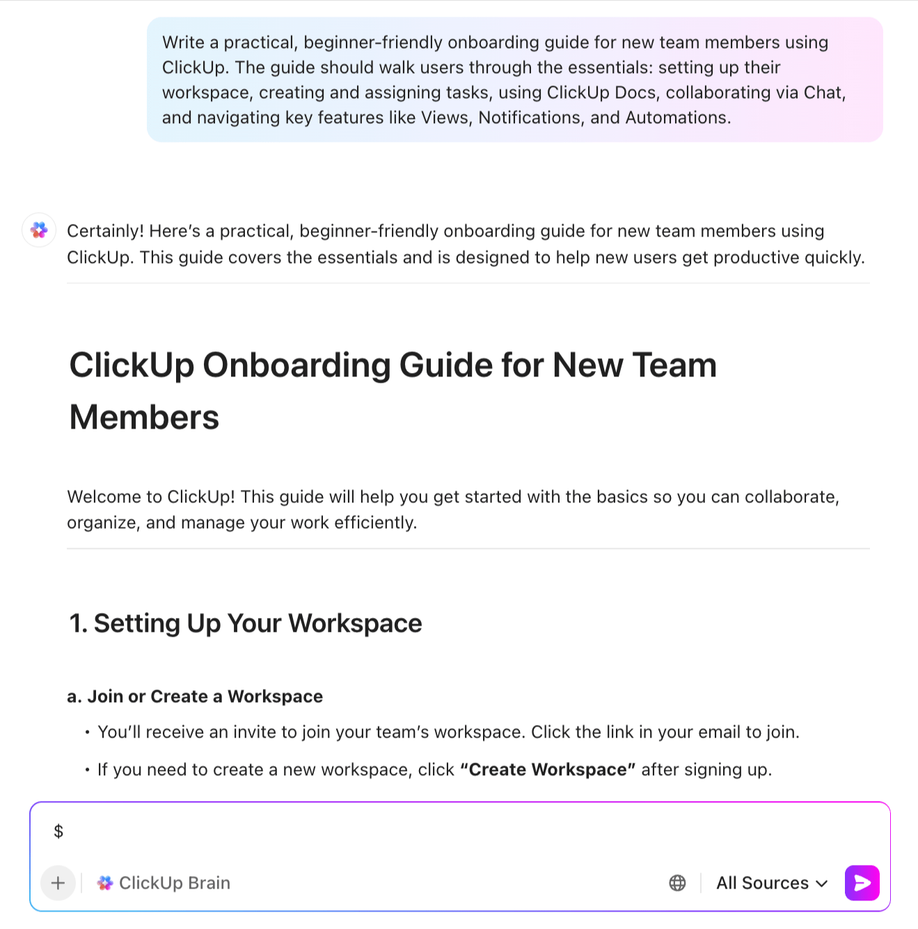 ClickUp Brain: Real-Time Collaboration