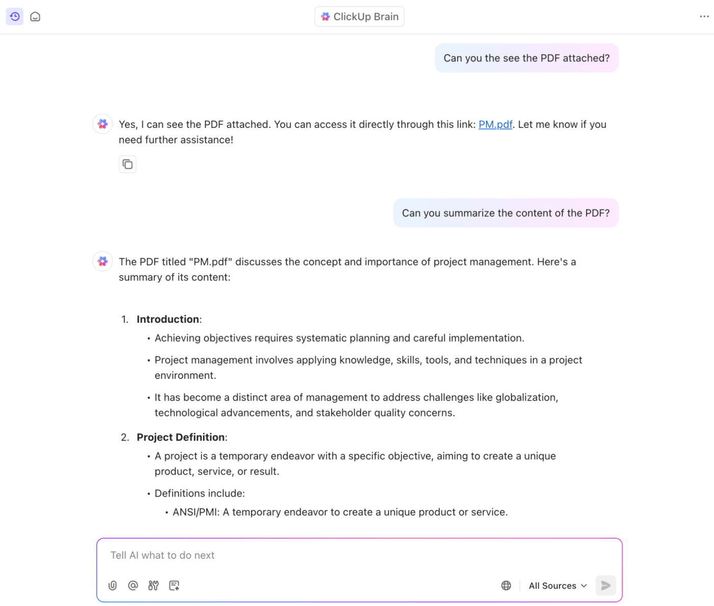 ClickUp Brain 