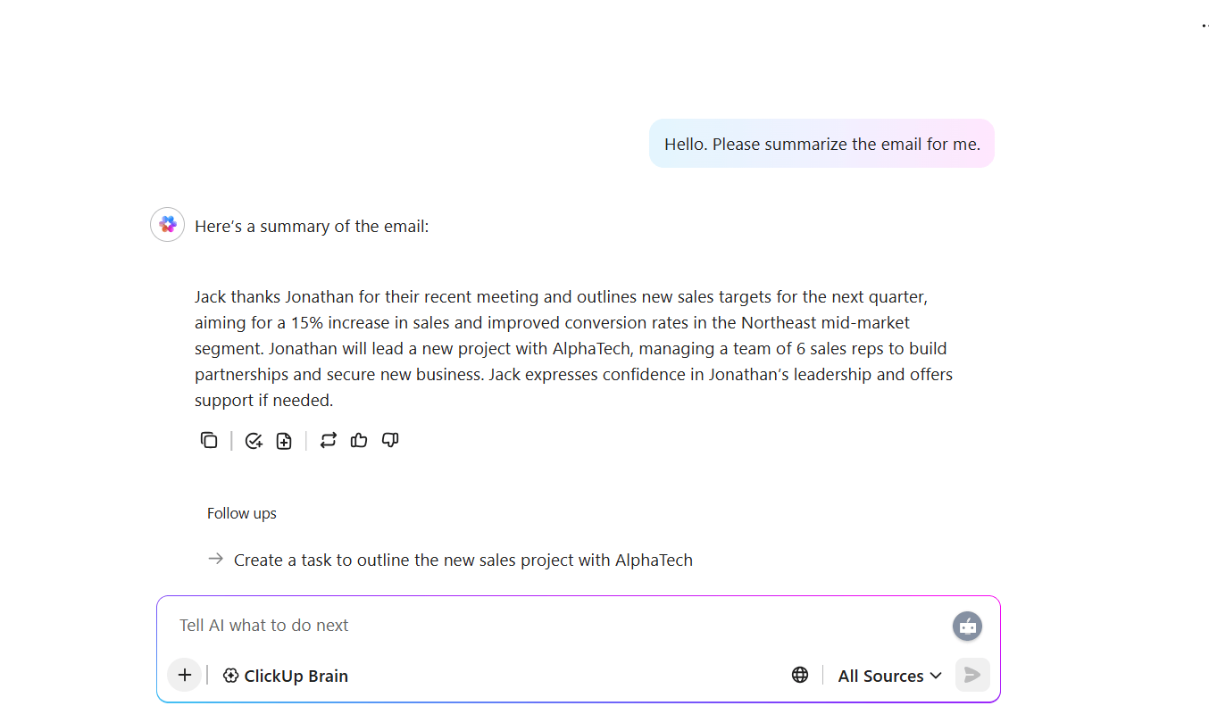 ClickUp Brain 요약하다