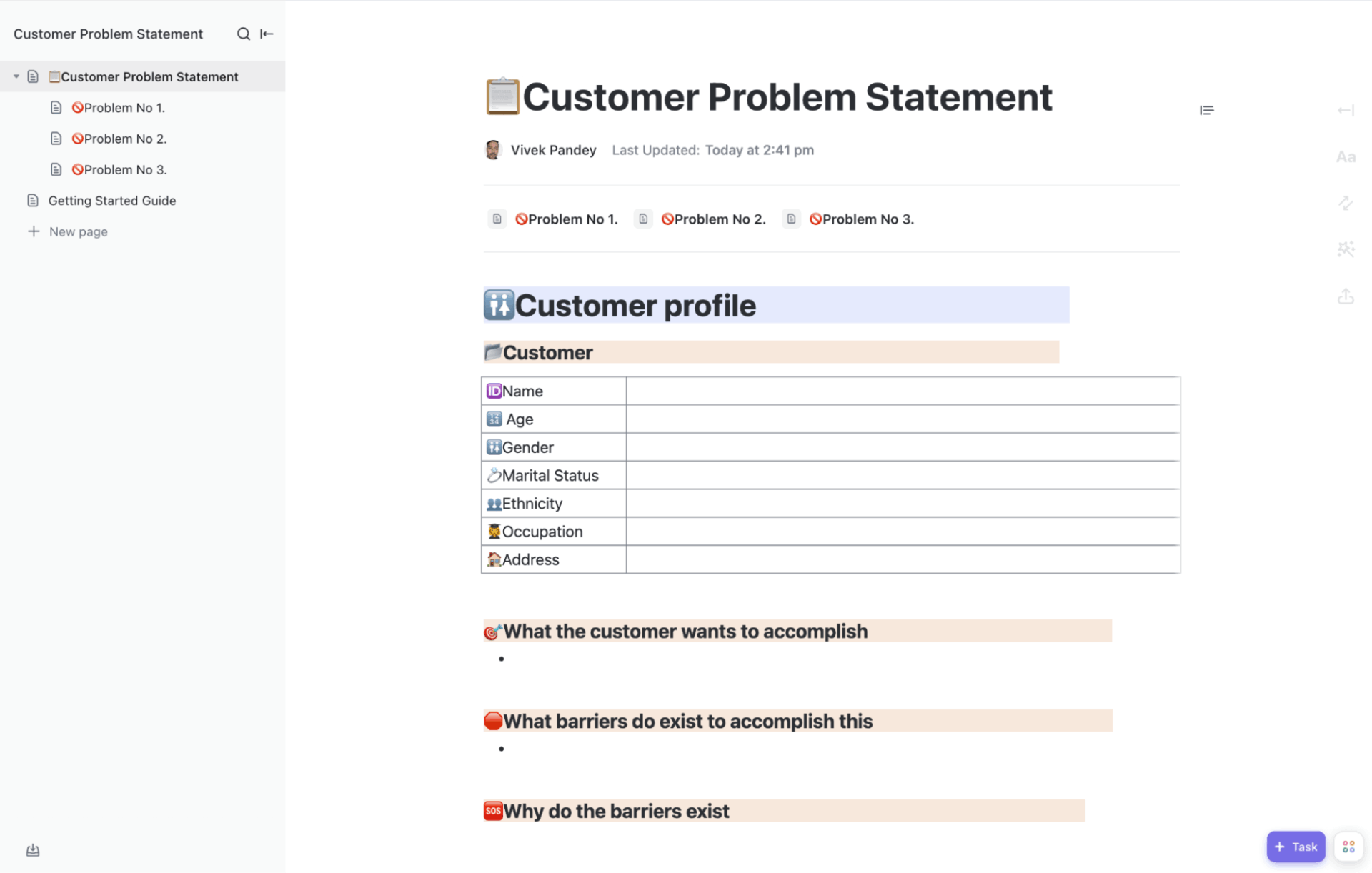 ClickUp Customer Problem Statement