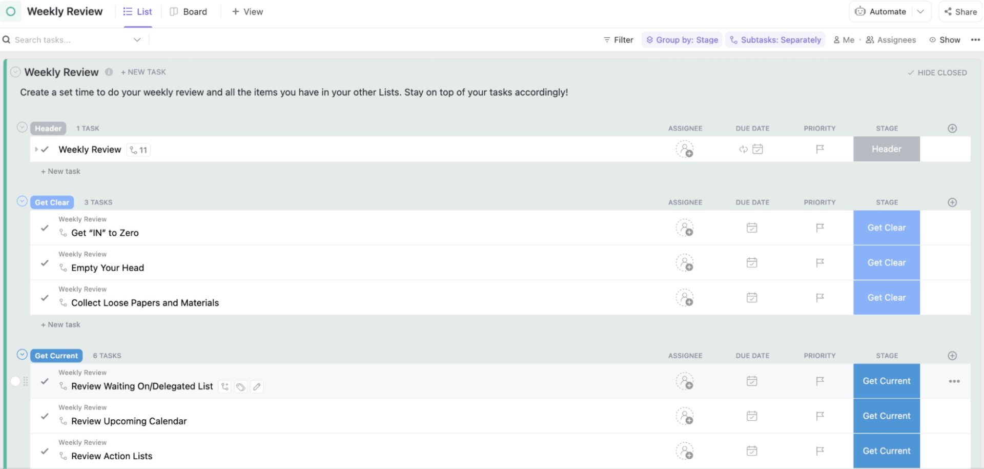 ClickUp Getting Things Done