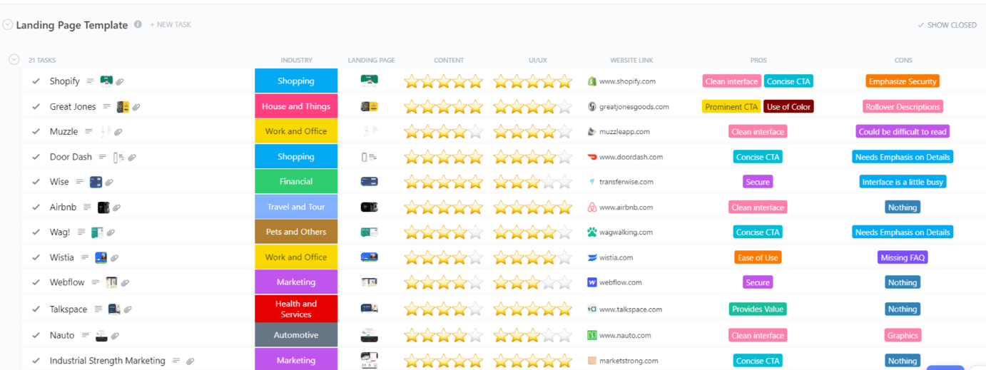ClickUp Landing Page Template