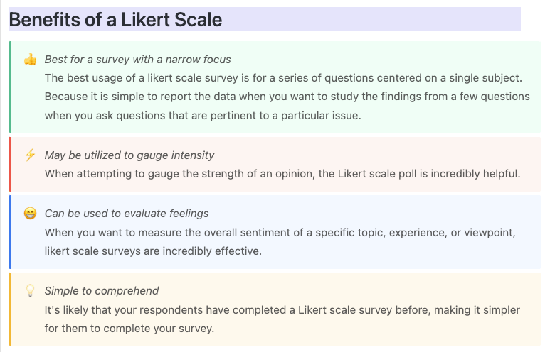 ClickUp Likert Scale
