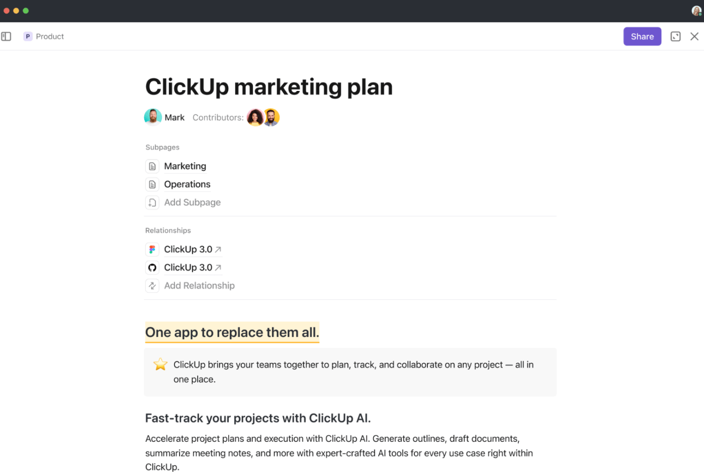 ClickUp Docs: Client Prospecting