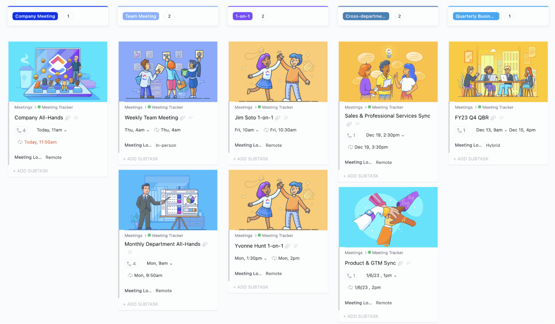 ClickUp Meeting Tracker Template