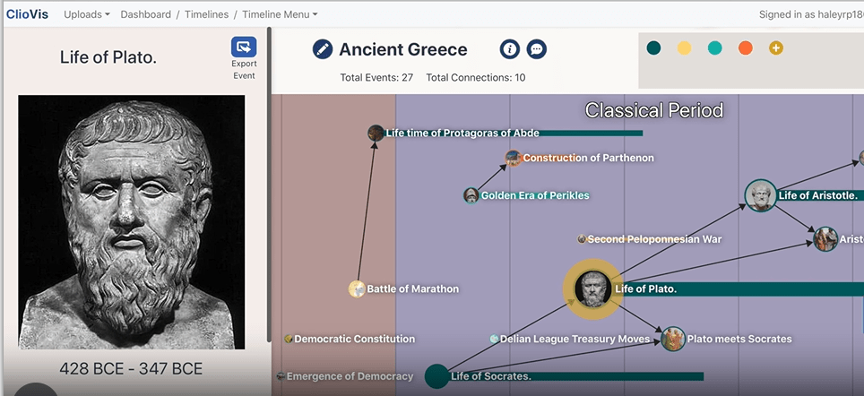 ClioVis Dashboard: ai timeline generator