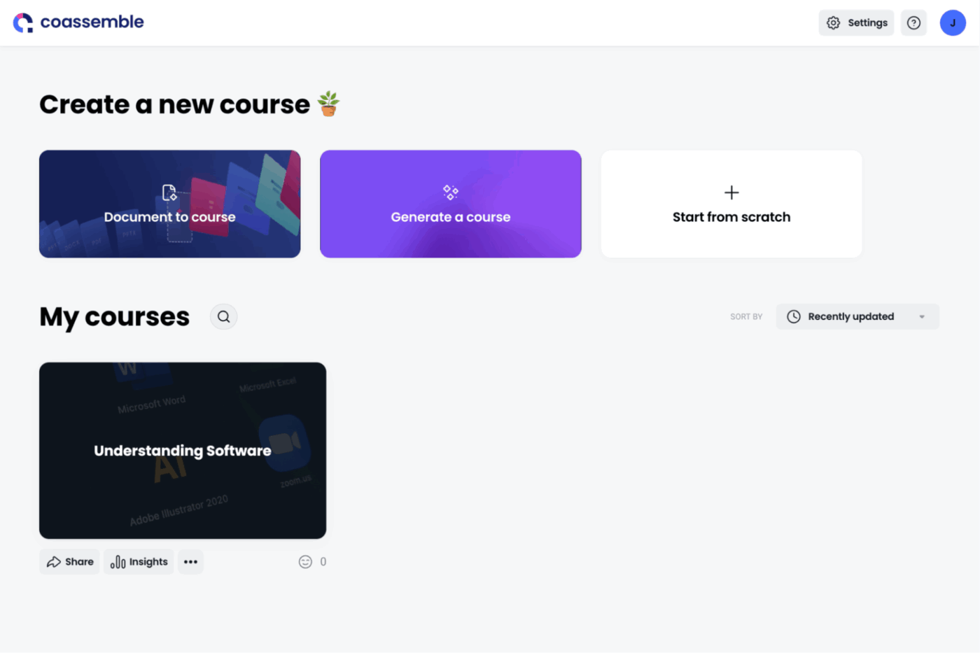 Dashboard Coassemble