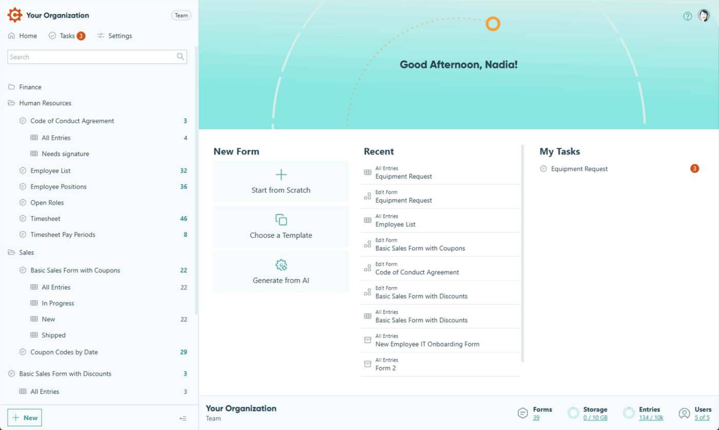 Cognito Forms Dashboard
