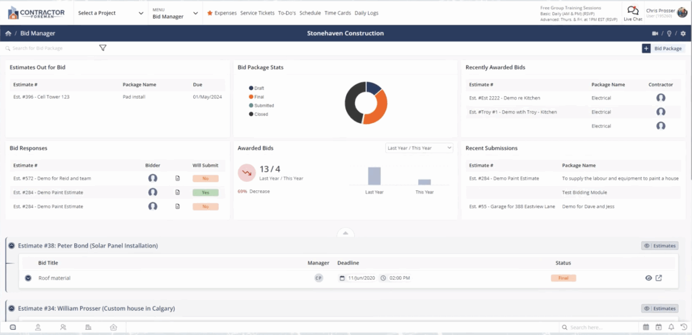 Contractor Foreman : Procore competitors