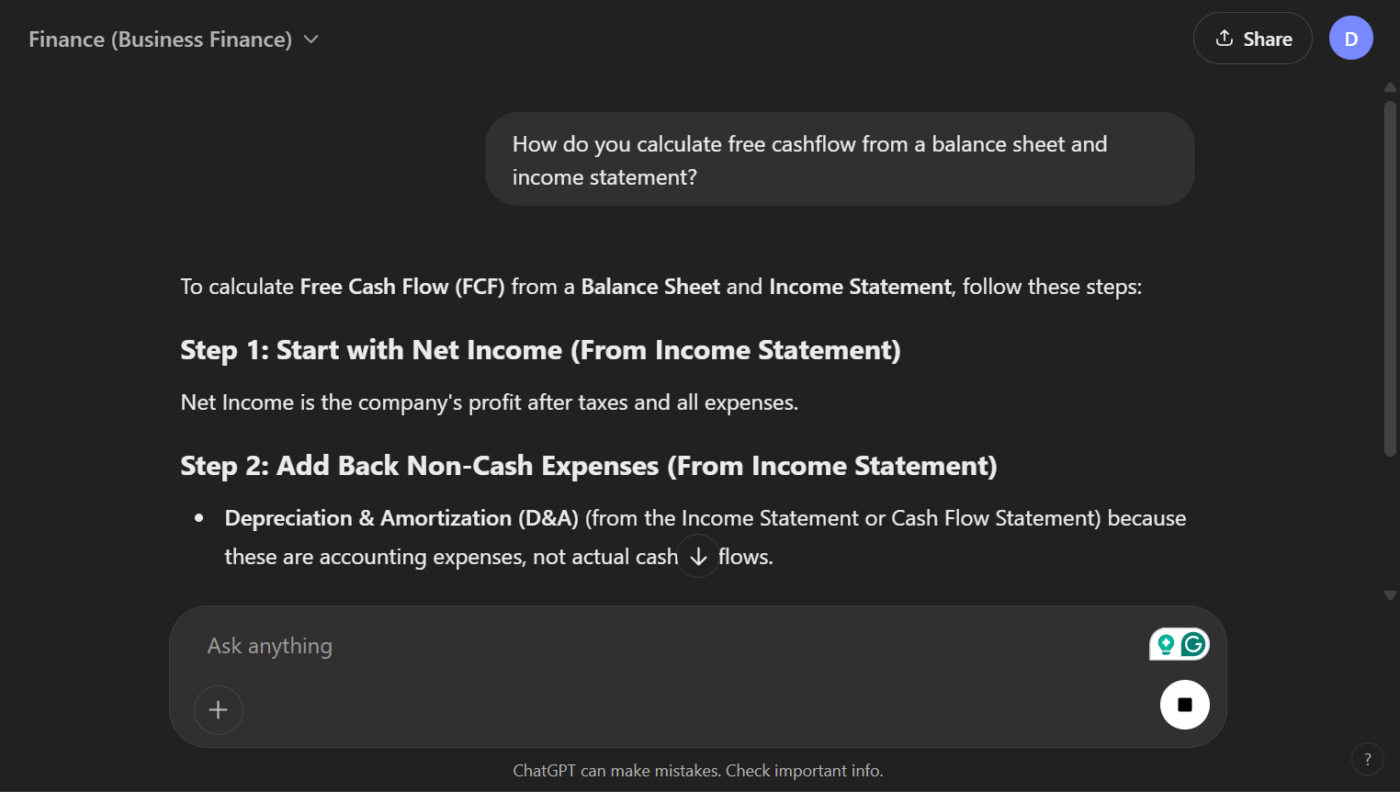 Finance (Business Finance): best gpts for accounting