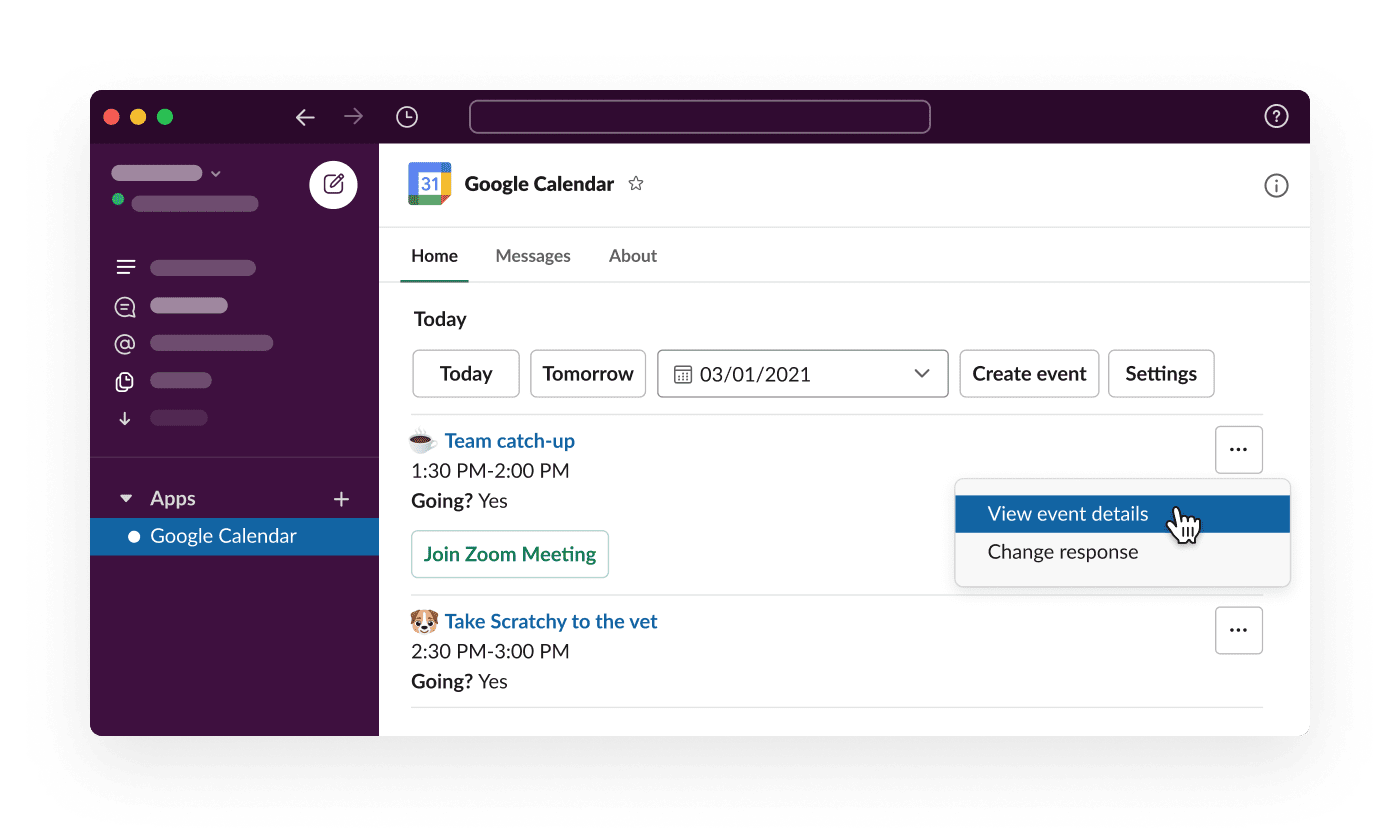 Google Calendar Slack Integration