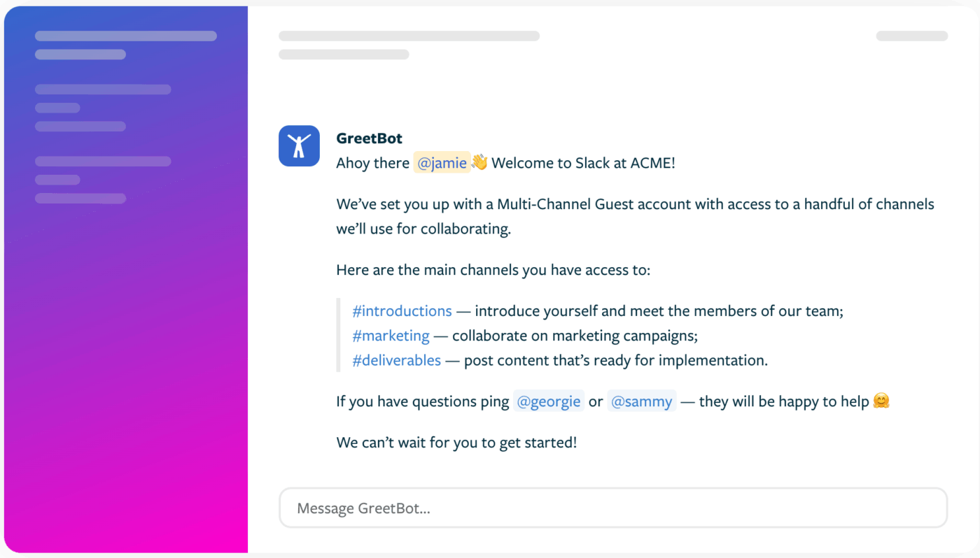 GreetBot Slack Integration