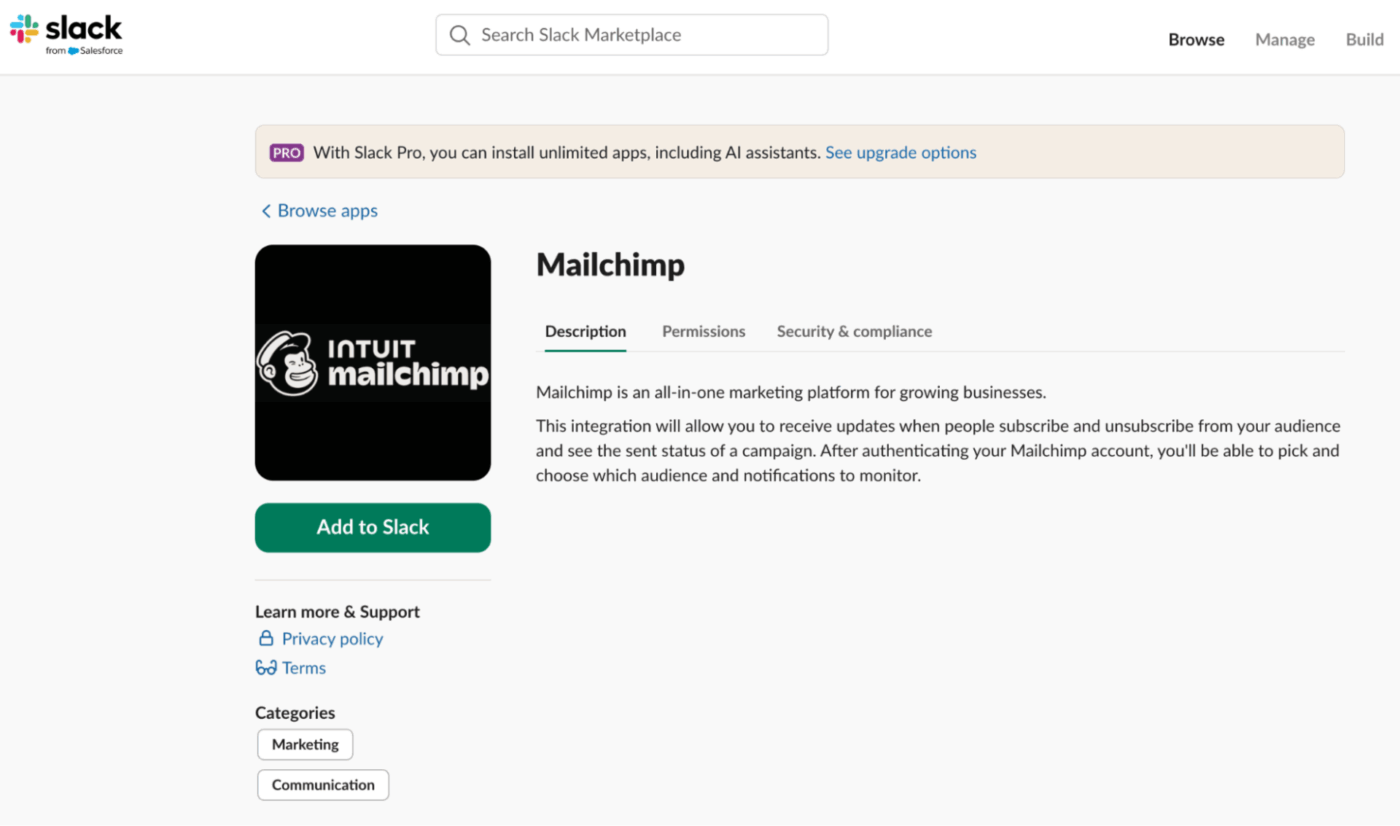 Mailchimp Slack Integration