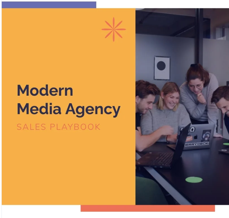 Modèle de guide de vente pour agence média par Visme : Modèle de guide de vente