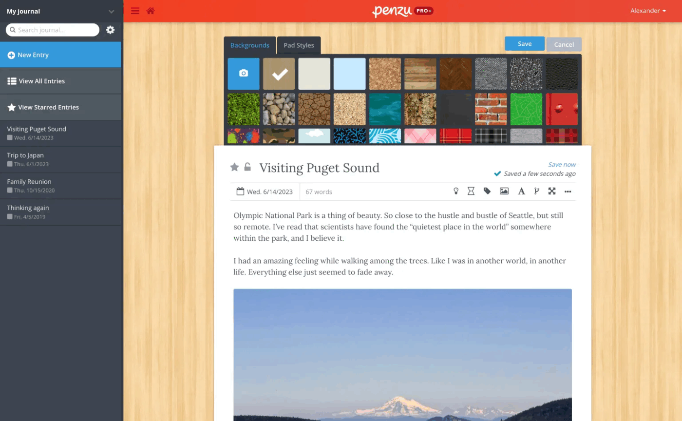 Penzu Dashboard