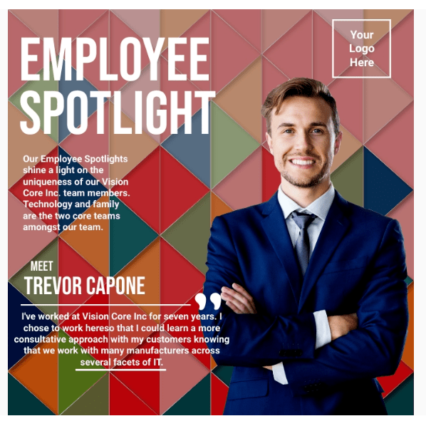 Colorful Employee Spotlight Template by Postermywall: Employee Spotlight Template
