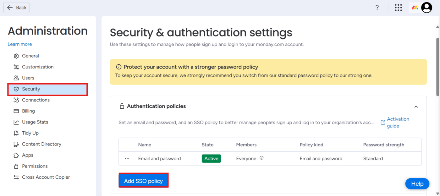 SAML SSO_Monday.com login