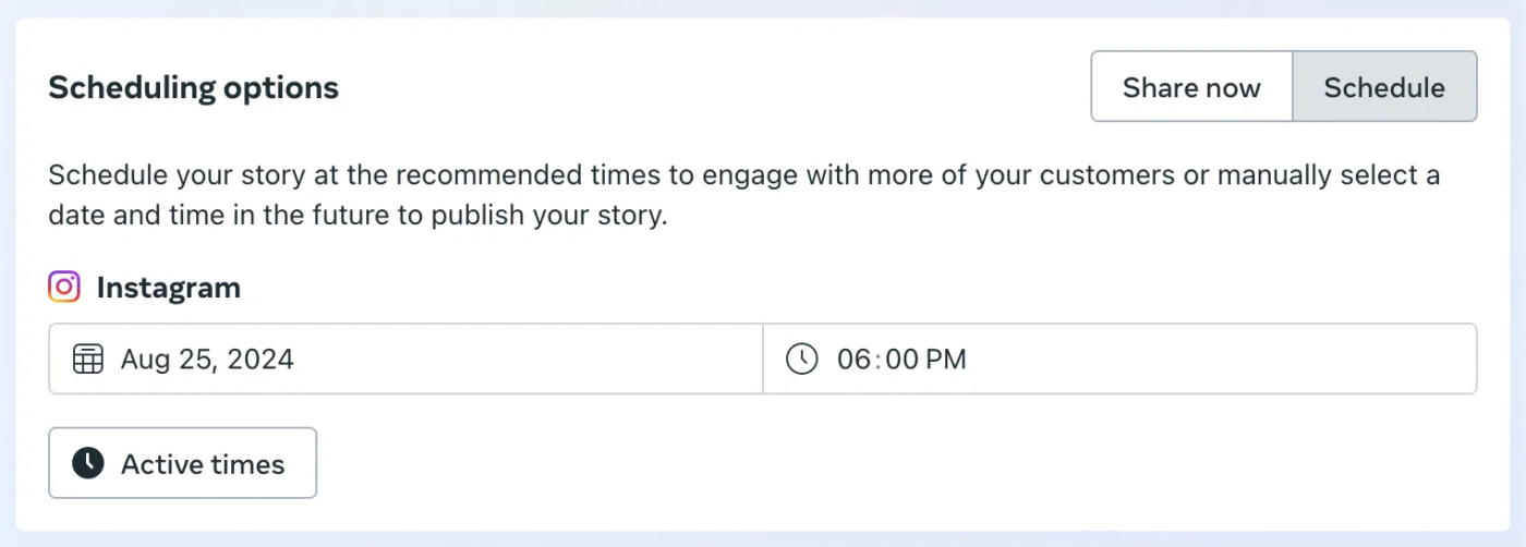 Scheduling Options : Schedule Instagram Stories