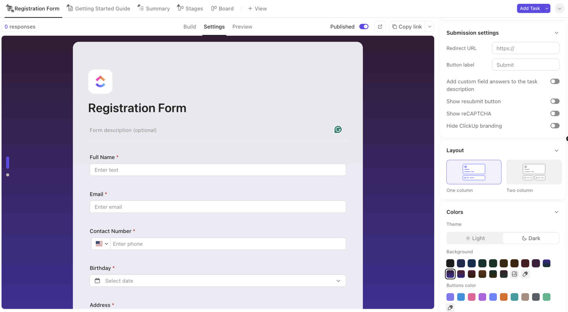 ClickUp Form template: How to make a Google Form anonymous