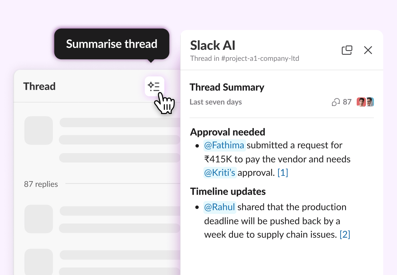 Use Slack AI to summarize threads