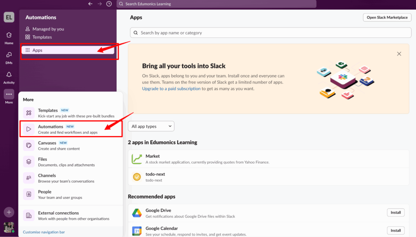 Slack Automation: Slack App Directory