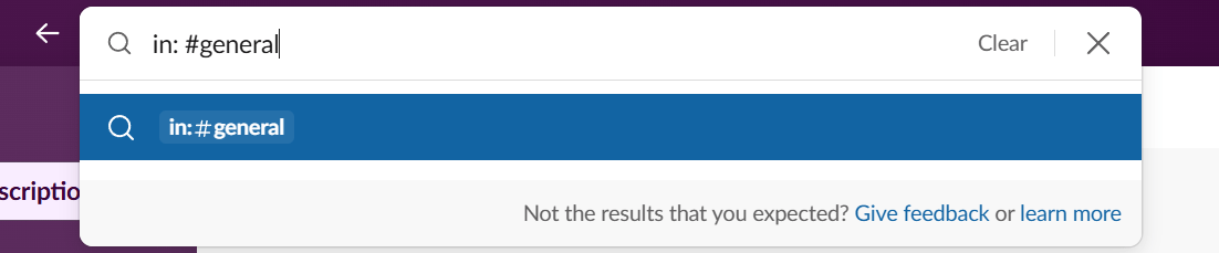 Slack Dashboard: how to search in slack