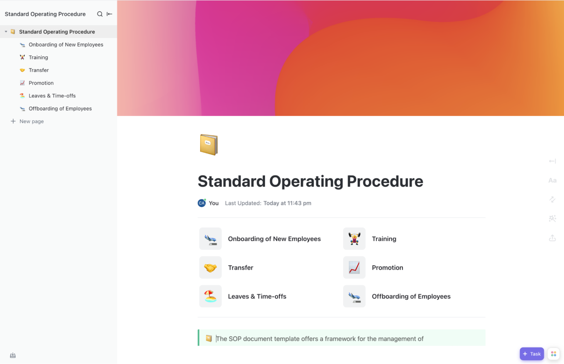Procédure opérationnelle standard