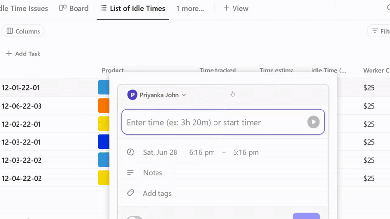 Misurate la durata del vostro processo di test esplorativo attraverso la copertura dei test in ClickUp.