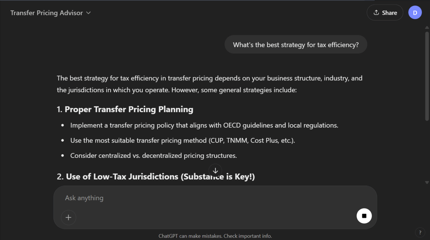 Transfer Pricing Advisor