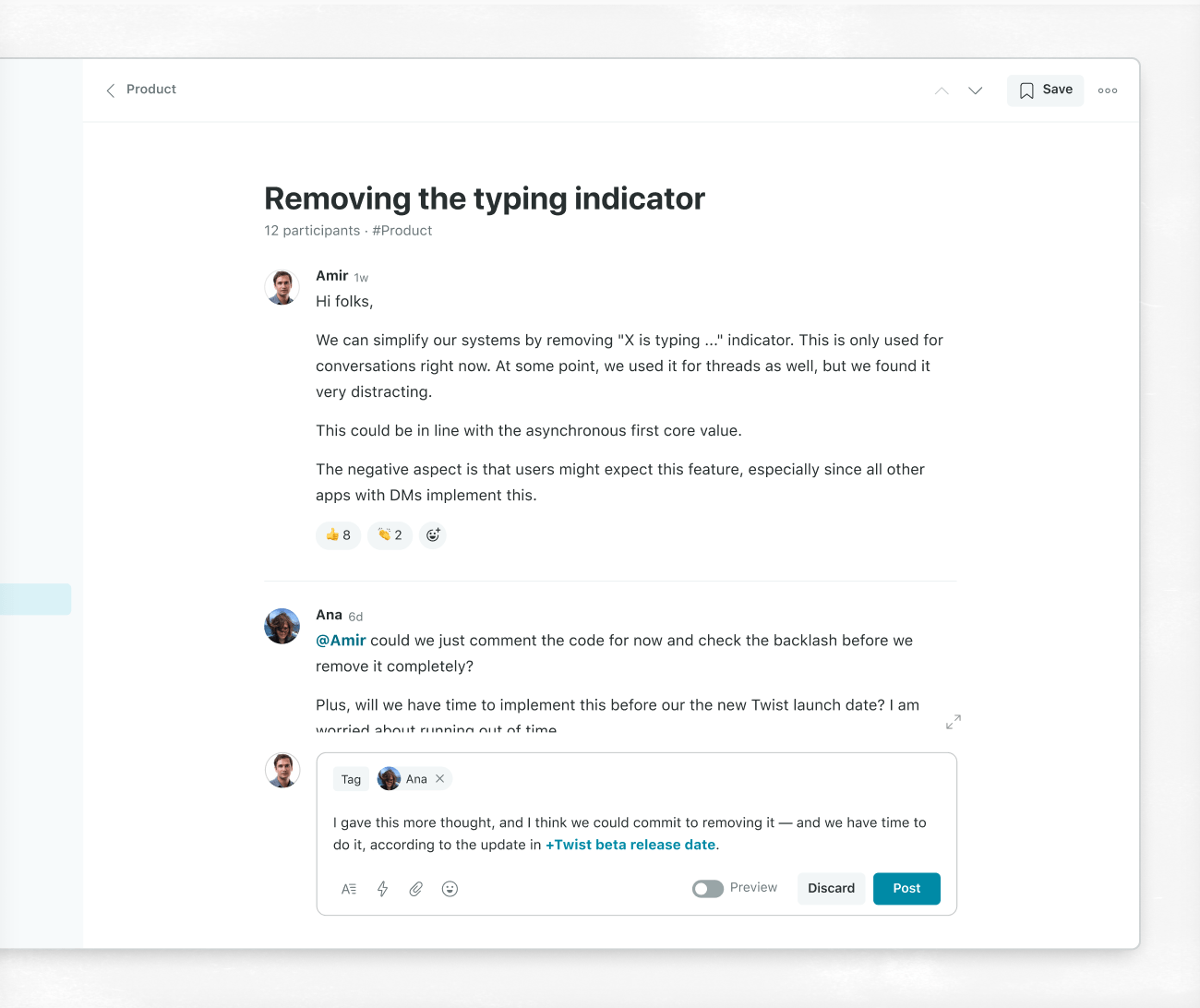 Twist Chat:  twist vs slack