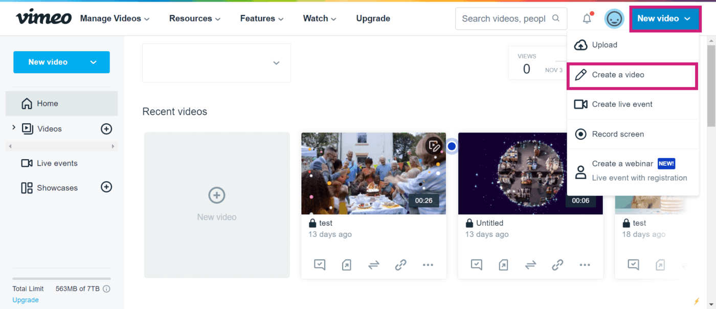 Vimeo Dashboard: Vidyard Alternatives