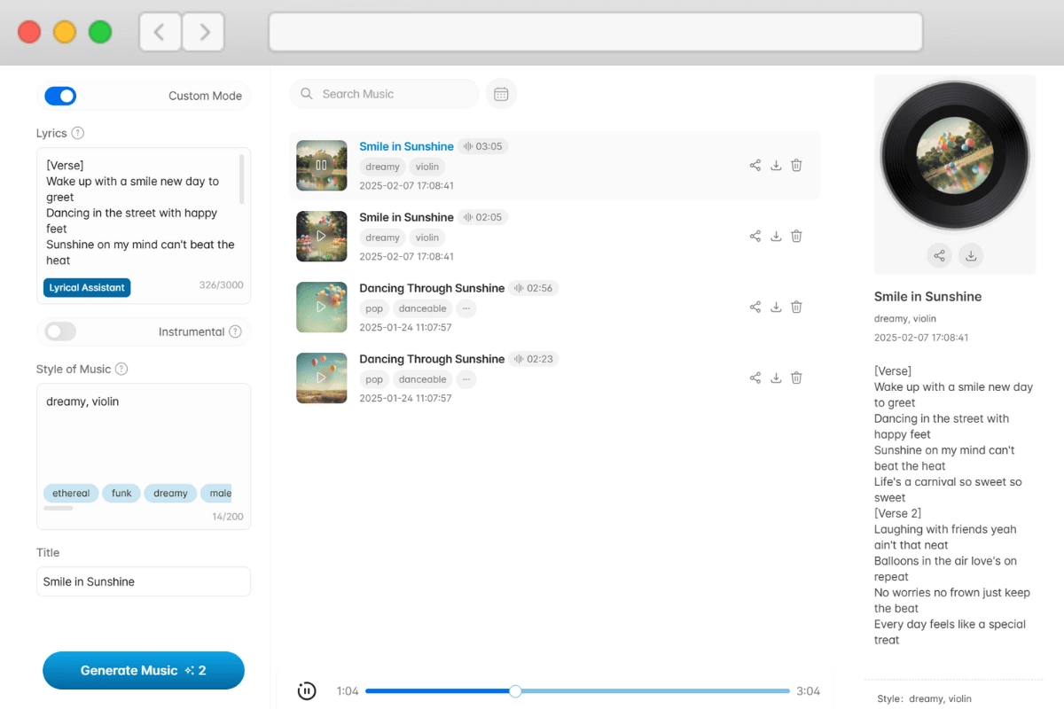 Dashboard YesChat.ai