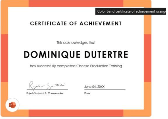 Internship Certificate Template: Color Band Certificate of Achievement