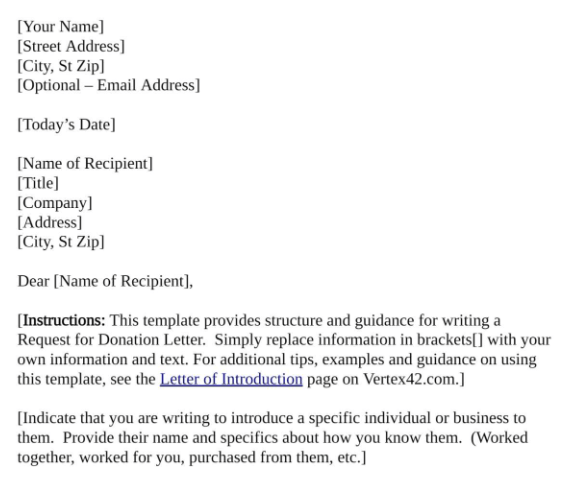 Letter of Introduction Template: Letter of Introduction Template by Vertex 42