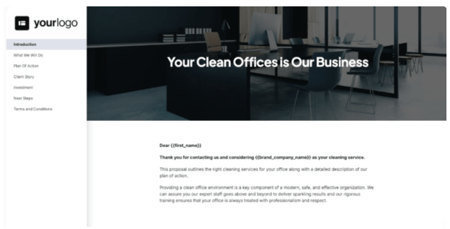 Cleaning Proposal Template by Better Proposals