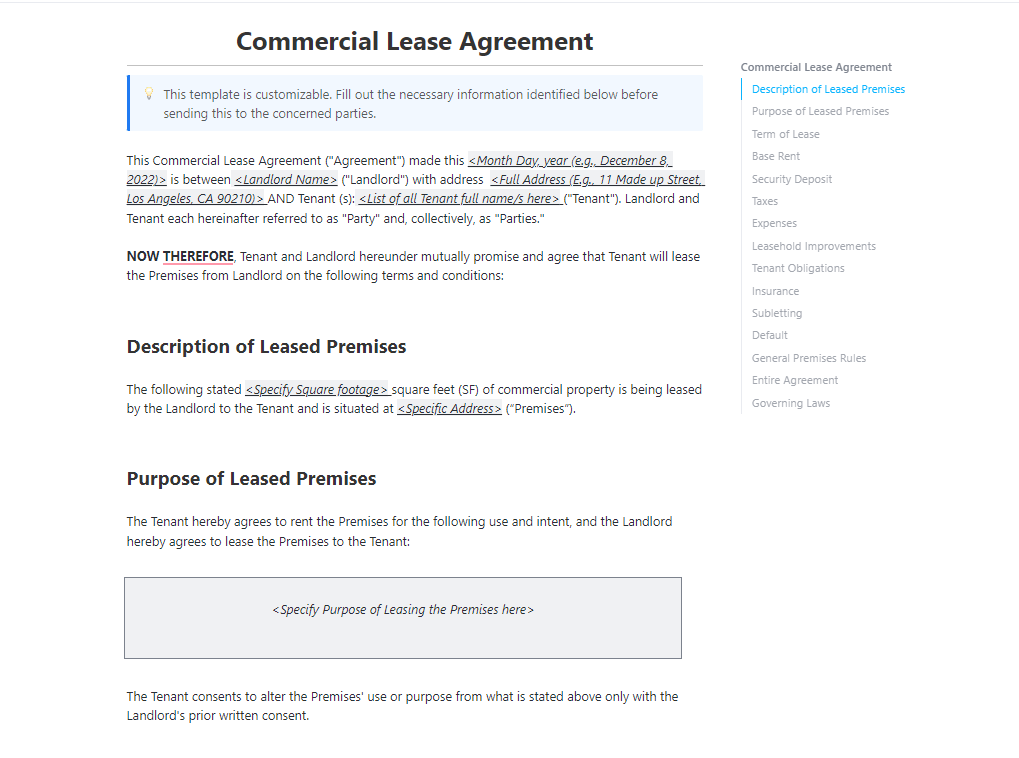 ClickUp Commercial Agreement Template