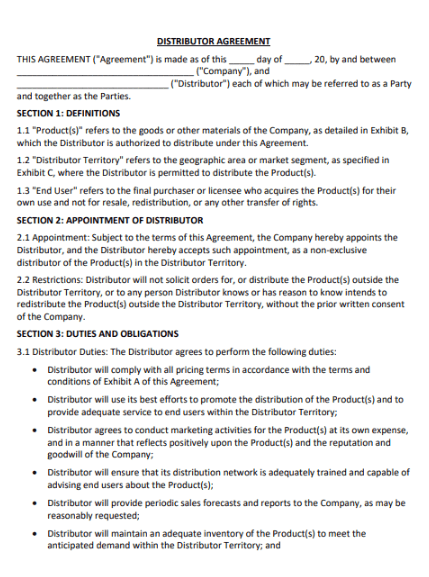 Distribution Agreement Template: Distribution Agreement Template by Impartner