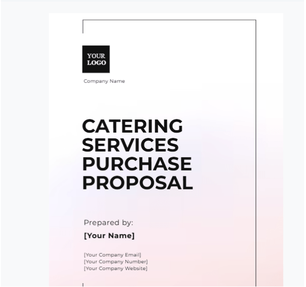 Catering Proposal Template: Catering Services Purchase Proposal Template by Template.Net