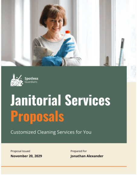 Janitorial Services Proposal Template by Venngage