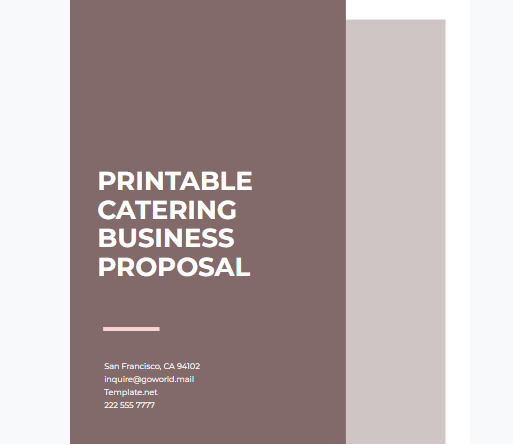 Printable Catering Business Proposal Template by Template.Net